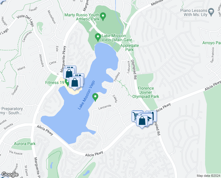 map of restaurants, bars, coffee shops, grocery stores, and more near 28102 Tefir in Mission Viejo