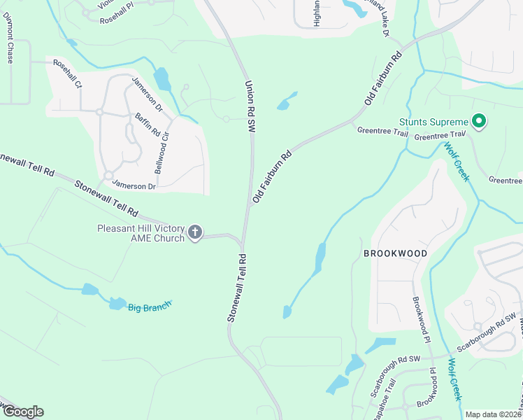 map of restaurants, bars, coffee shops, grocery stores, and more near 4650 Union Road Southwest in College Park