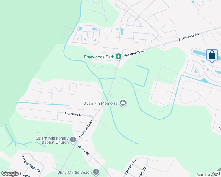 map of restaurants, bars, coffee shops, grocery stores, and more near 10803 Freewoods Road in Myrtle Beach