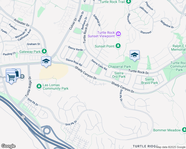 map of restaurants, bars, coffee shops, grocery stores, and more near 5772 Sierra Casa Road in Irvine