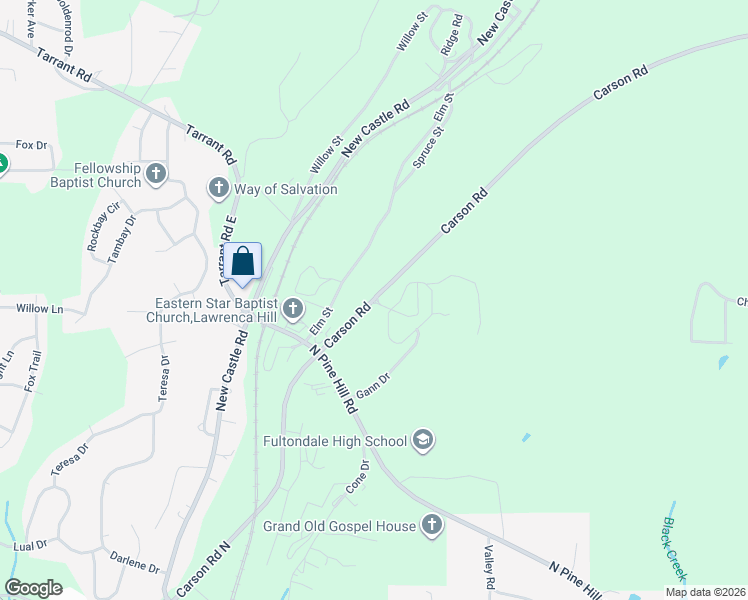 map of restaurants, bars, coffee shops, grocery stores, and more near 5043 Elm Street in Birmingham