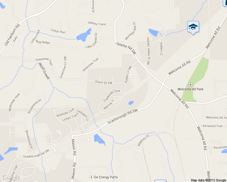 map of restaurants, bars, coffee shops, grocery stores, and more near 4597 Creekside Cove in Atlanta