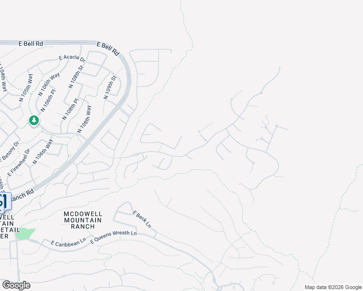 map of restaurants, bars, coffee shops, grocery stores, and more near 16129 North 111th Way in Scottsdale