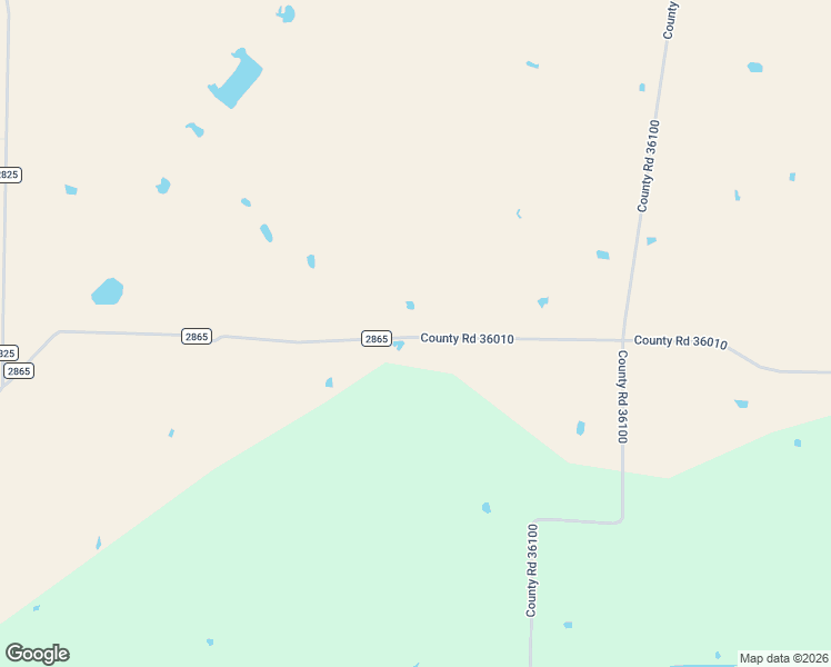 map of restaurants, bars, coffee shops, grocery stores, and more near County Road 2865 in Honey Grove