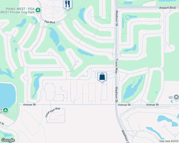 map of restaurants, bars, coffee shops, grocery stores, and more near 80706 Hermitage in La Quinta