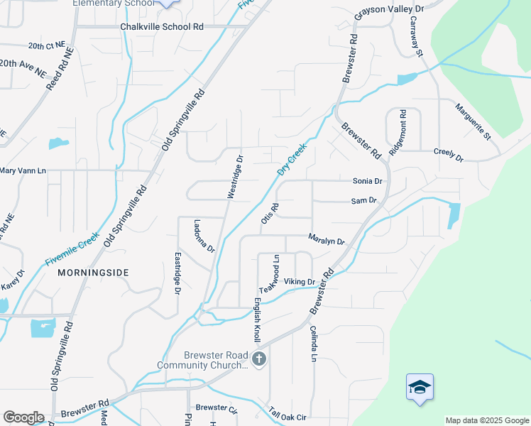map of restaurants, bars, coffee shops, grocery stores, and more near 1820 Otis Road in Birmingham