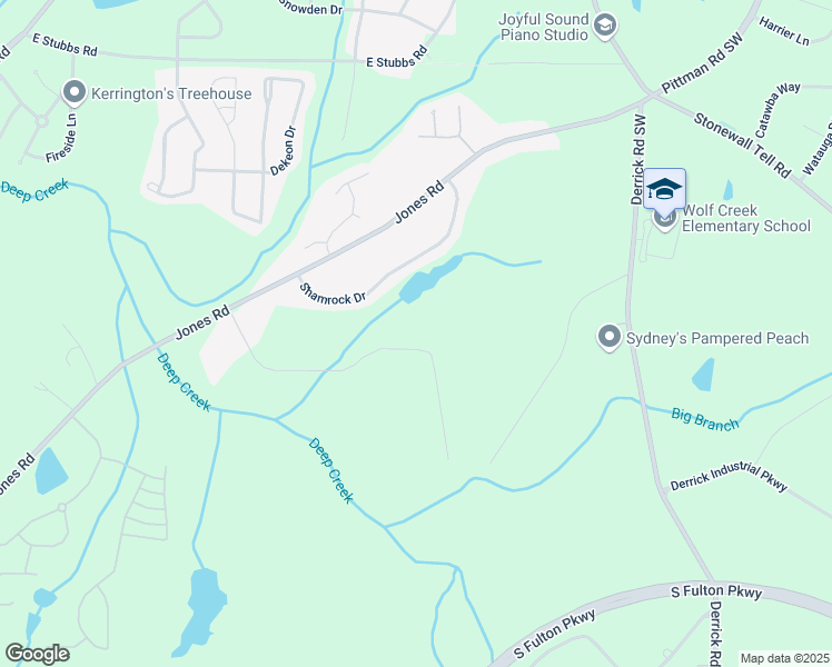map of restaurants, bars, coffee shops, grocery stores, and more near 6650 Bobby John Road in Atlanta