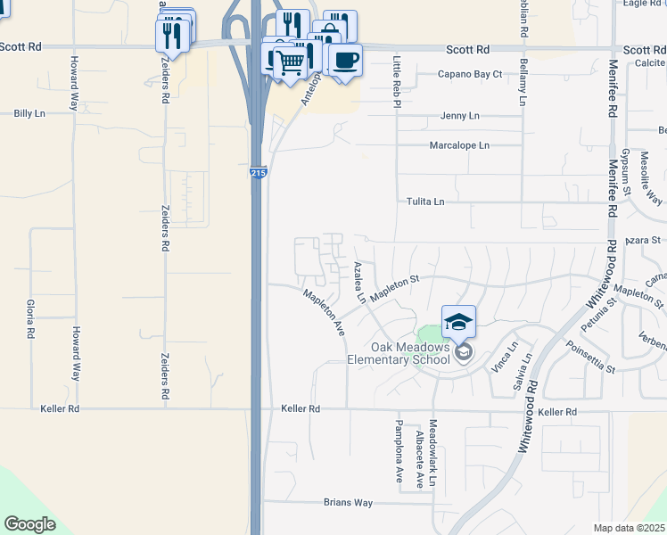 map of restaurants, bars, coffee shops, grocery stores, and more near in Murrieta