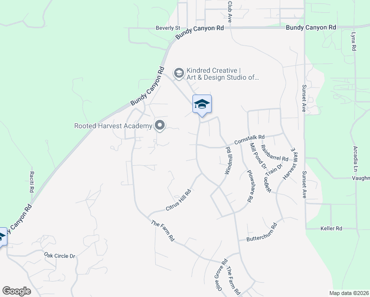 map of restaurants, bars, coffee shops, grocery stores, and more near 24386 Cornstalk Road in Wildomar