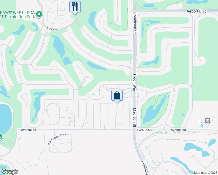 map of restaurants, bars, coffee shops, grocery stores, and more near 80794 Via Puerta Azul in La Quinta