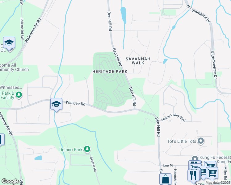 map of restaurants, bars, coffee shops, grocery stores, and more near 4748 Highpoint Way in Atlanta