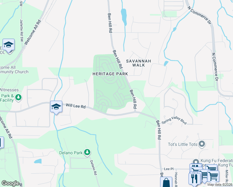 map of restaurants, bars, coffee shops, grocery stores, and more near 4748 Highpoint Way in Atlanta