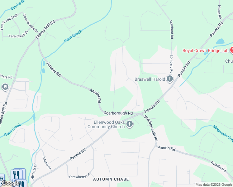 map of restaurants, bars, coffee shops, grocery stores, and more near 110 Tasha Circle in Ellenwood