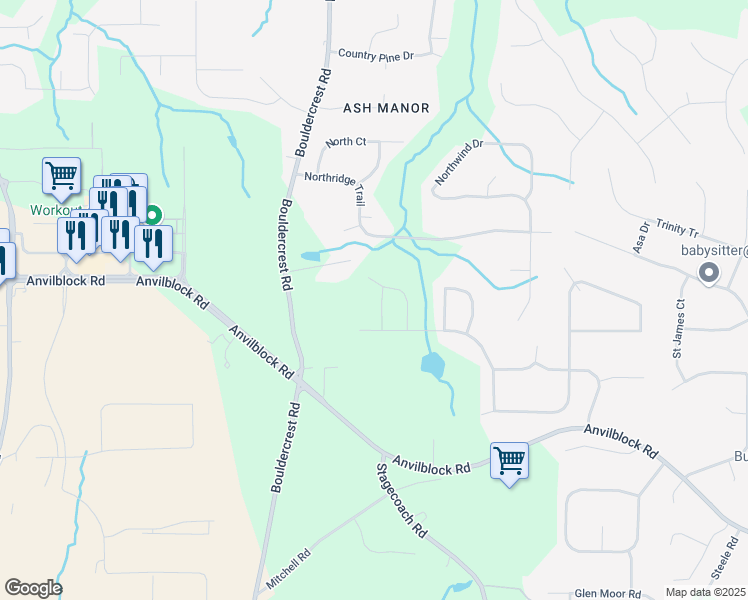 map of restaurants, bars, coffee shops, grocery stores, and more near 4409 Mortons Way in Ellenwood