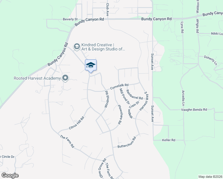 map of restaurants, bars, coffee shops, grocery stores, and more near 24645 Cornstalk Road in Wildomar