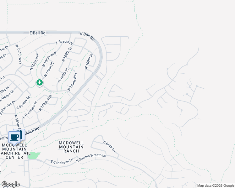 map of restaurants, bars, coffee shops, grocery stores, and more near 11109 East Cosmos Circle in Scottsdale
