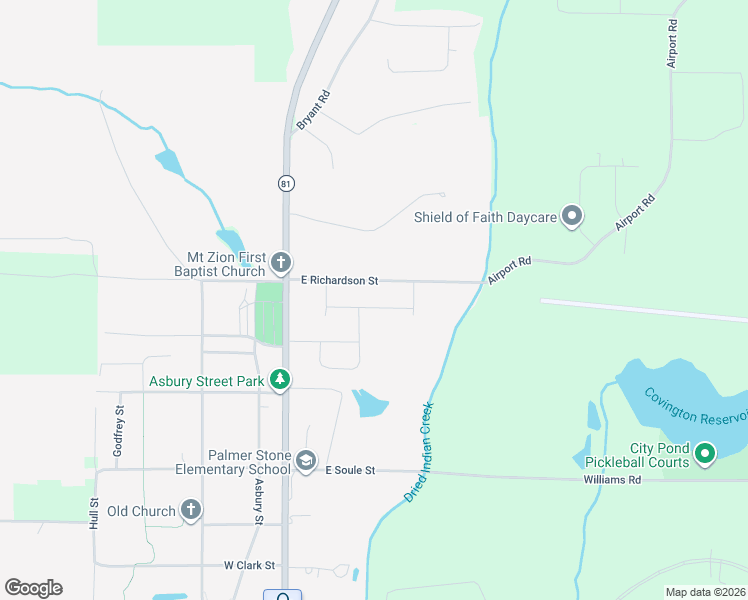 map of restaurants, bars, coffee shops, grocery stores, and more near 203 Oxford Drive in Oxford