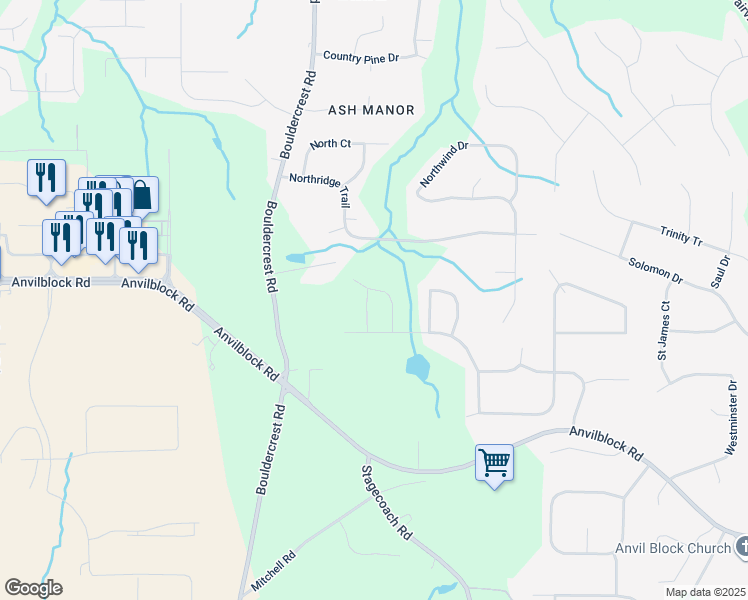 map of restaurants, bars, coffee shops, grocery stores, and more near 4409 Mortons Way in Ellenwood