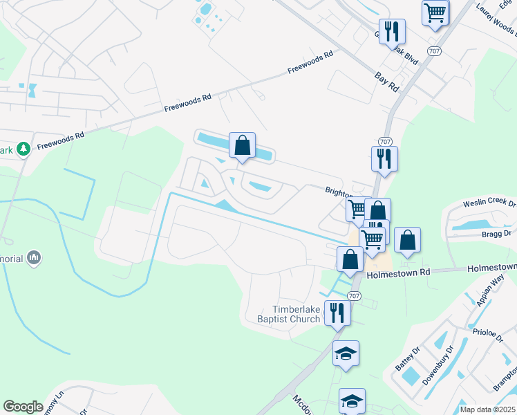 map of restaurants, bars, coffee shops, grocery stores, and more near 1280 Brighton Avenue in Myrtle Beach