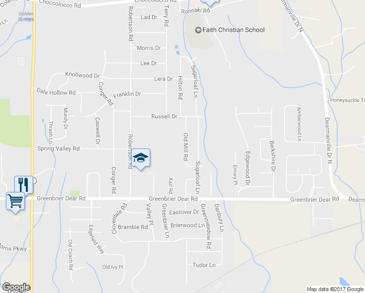 map of restaurants, bars, coffee shops, grocery stores, and more near 1024 Old Mill Road in Anniston