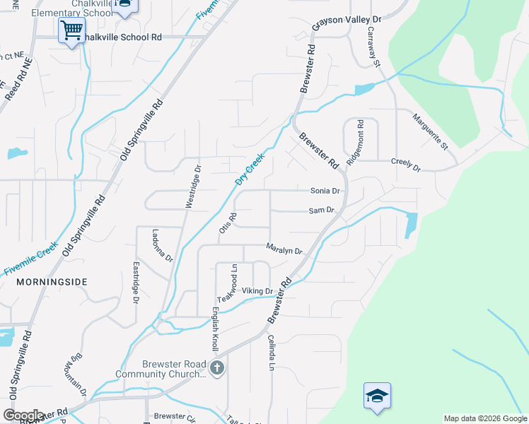 map of restaurants, bars, coffee shops, grocery stores, and more near 1839 Otis Circle in Birmingham