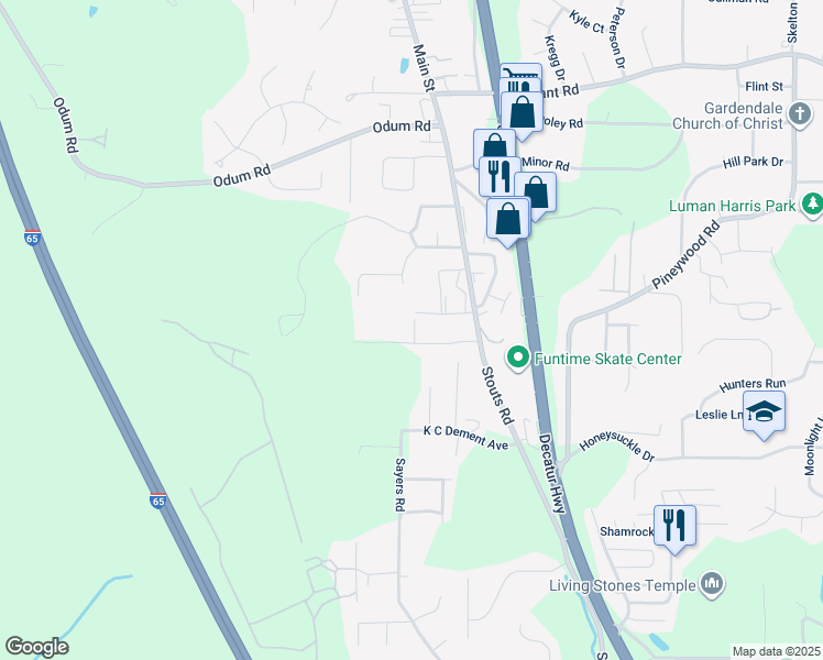 map of restaurants, bars, coffee shops, grocery stores, and more near 330 Main Street in Gardendale