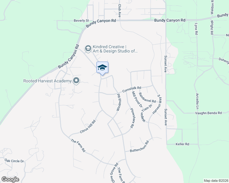 map of restaurants, bars, coffee shops, grocery stores, and more near 33571 Windmill Road in Wildomar