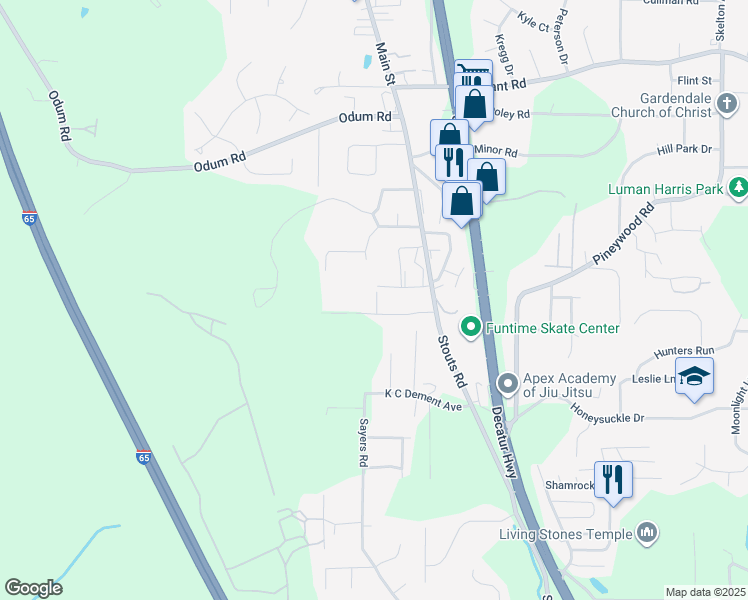 map of restaurants, bars, coffee shops, grocery stores, and more near 330 Main St in Gardendale
