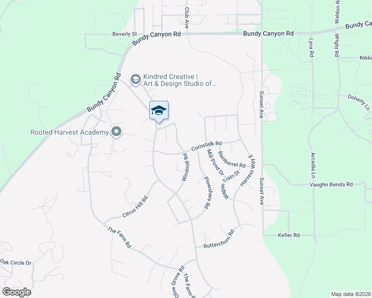 map of restaurants, bars, coffee shops, grocery stores, and more near 24645 Cornstalk Road in Wildomar