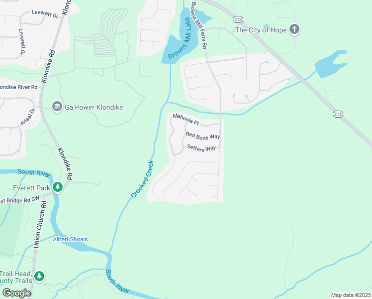 map of restaurants, bars, coffee shops, grocery stores, and more near 6989 Setters Way in Lithonia