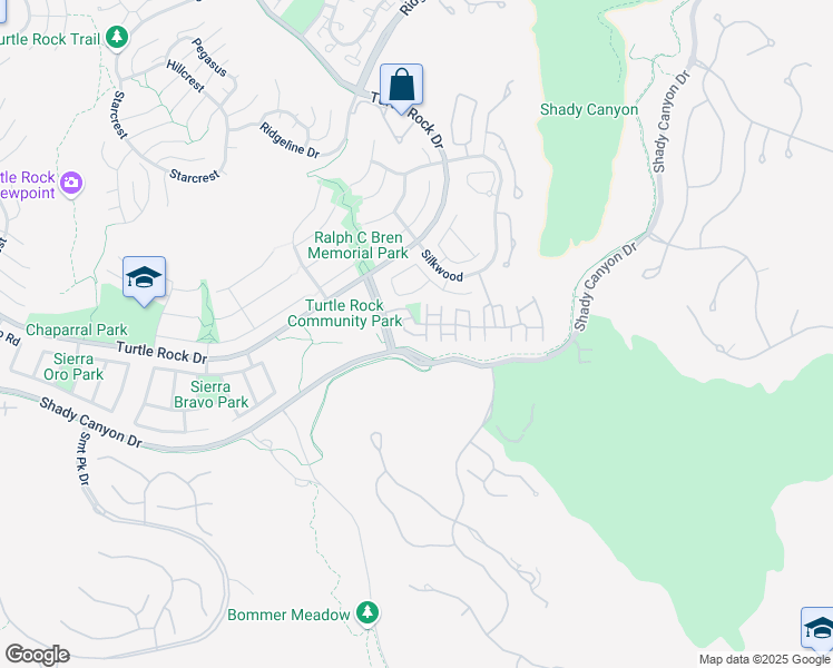 map of restaurants, bars, coffee shops, grocery stores, and more near 4 Misty Shadow in Irvine