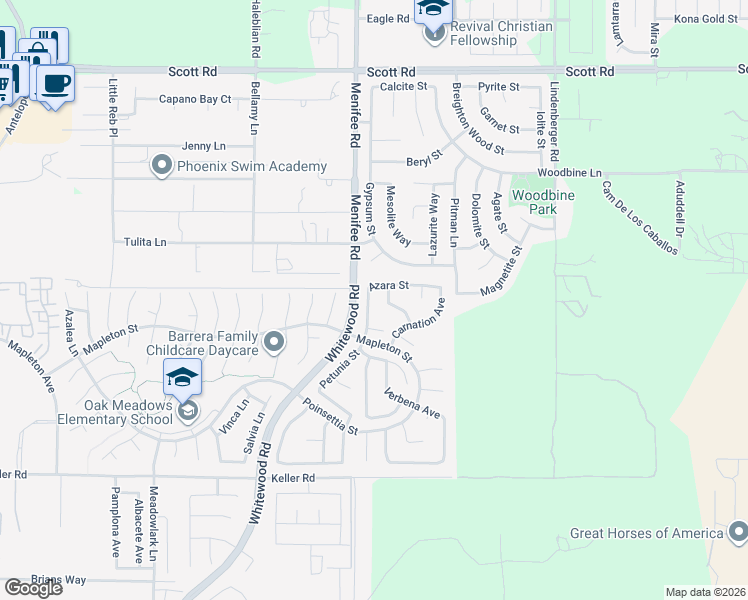 map of restaurants, bars, coffee shops, grocery stores, and more near 33561 Mint Avenue in Murrieta