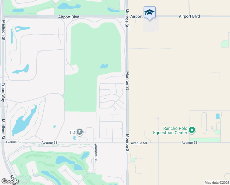 map of restaurants, bars, coffee shops, grocery stores, and more near 81890 Via Encinitas in La Quinta