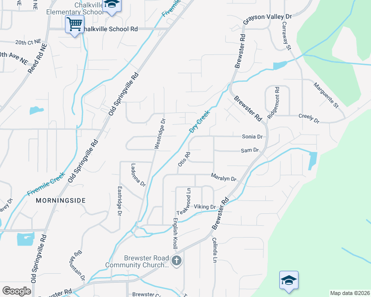 map of restaurants, bars, coffee shops, grocery stores, and more near 1832 Otis Road in Birmingham