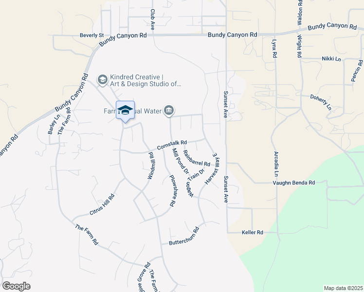 map of restaurants, bars, coffee shops, grocery stores, and more near 24739 Cornstalk Road in Wildomar