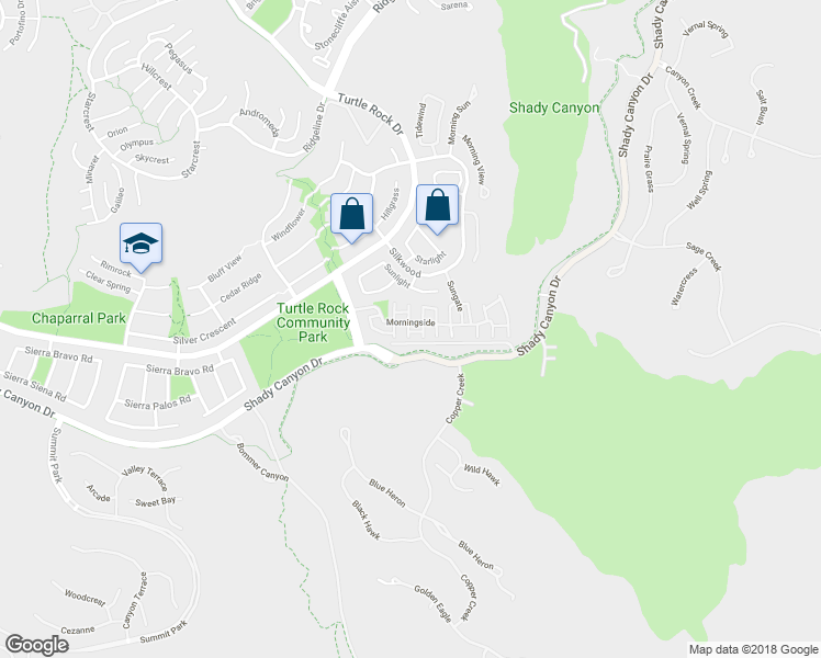 map of restaurants, bars, coffee shops, grocery stores, and more near 1 Sunup in Irvine