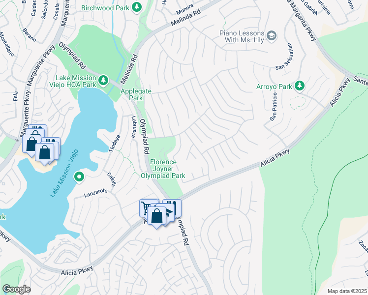 map of restaurants, bars, coffee shops, grocery stores, and more near 22652 Sweet Meadow in Mission Viejo