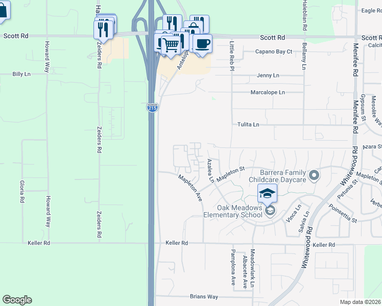 map of restaurants, bars, coffee shops, grocery stores, and more near in Murrieta