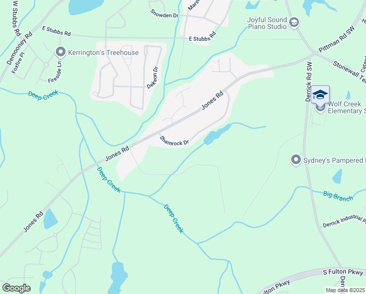 map of restaurants, bars, coffee shops, grocery stores, and more near 4372 Shamrock Drive in Atlanta