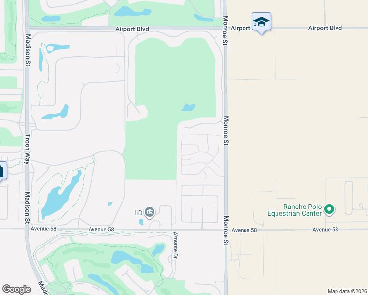 map of restaurants, bars, coffee shops, grocery stores, and more near Via Barranca in La Quinta