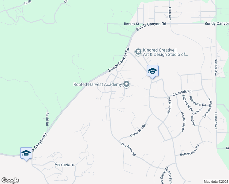 map of restaurants, bars, coffee shops, grocery stores, and more near 33540 The Farm Road in Wildomar