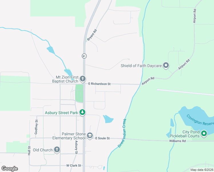 map of restaurants, bars, coffee shops, grocery stores, and more near 203 Oxford Drive in Oxford