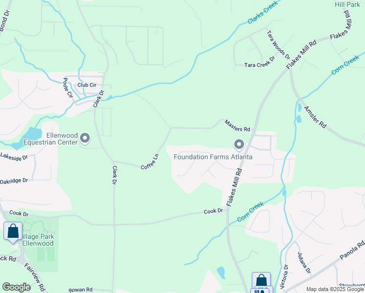 map of restaurants, bars, coffee shops, grocery stores, and more near 3637 Windmill Road in Ellenwood
