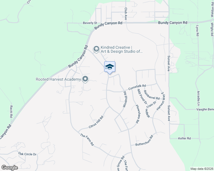 map of restaurants, bars, coffee shops, grocery stores, and more near 33510 Harvest Way in Wildomar