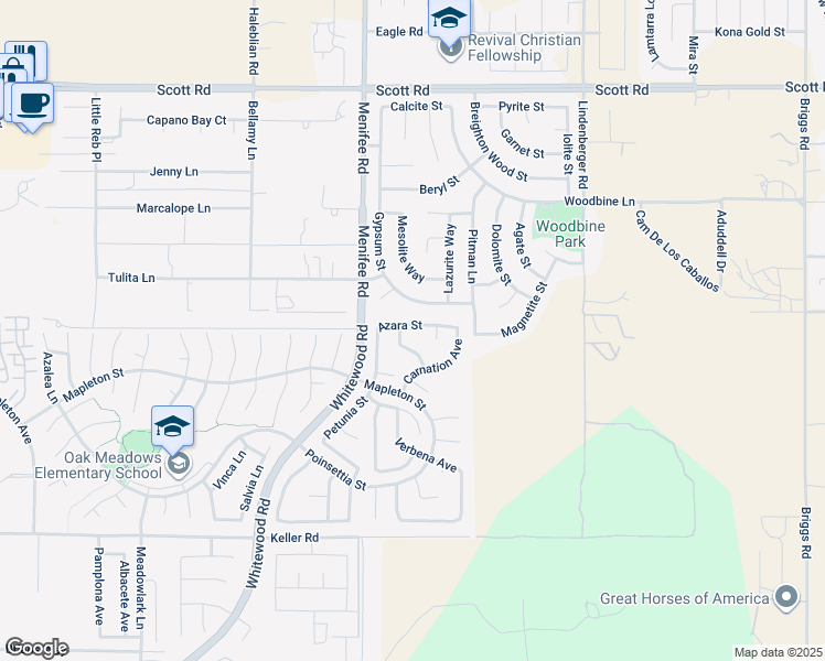 map of restaurants, bars, coffee shops, grocery stores, and more near 29149 Azara Street in Murrieta