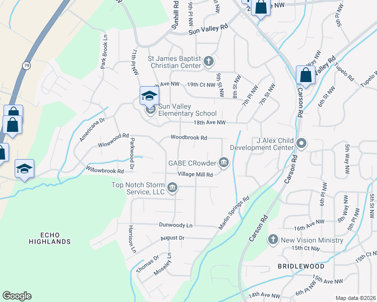 map of restaurants, bars, coffee shops, grocery stores, and more near 924 Eastwyck Place in Birmingham