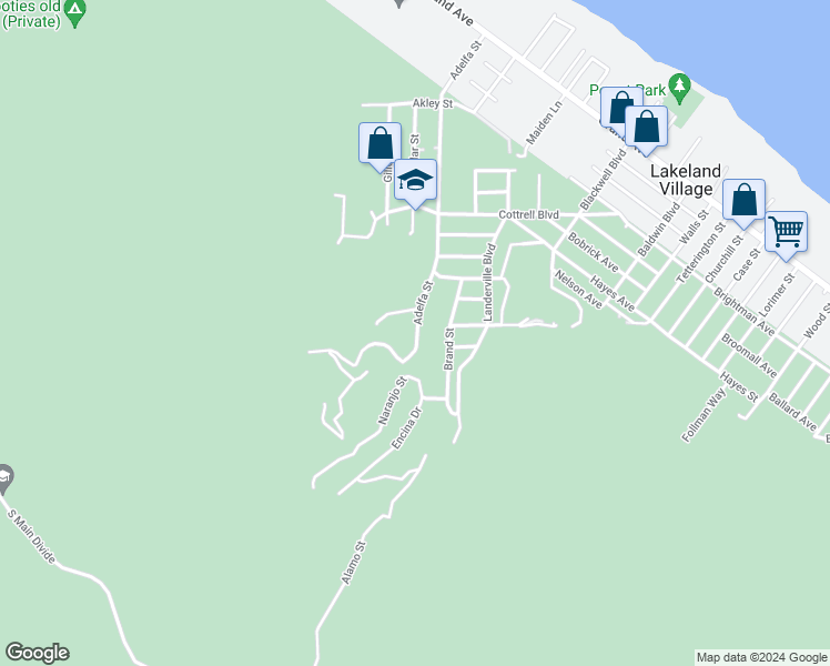 map of restaurants, bars, coffee shops, grocery stores, and more near 33621 Adelfa Street in Lake Elsinore