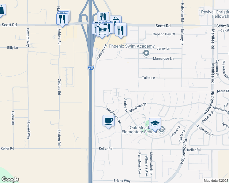 map of restaurants, bars, coffee shops, grocery stores, and more near 33560 Willow Haven Lane in Murrieta