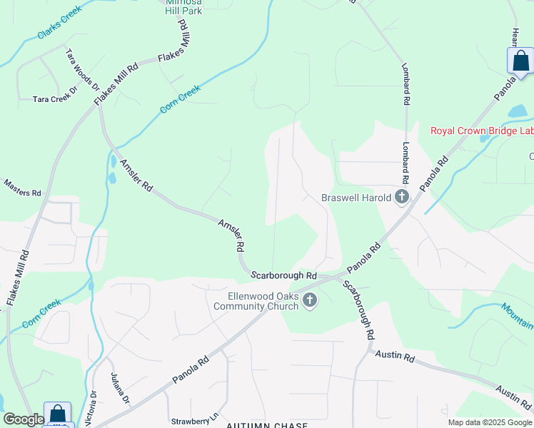 map of restaurants, bars, coffee shops, grocery stores, and more near 117 Tasha Circle in Ellenwood