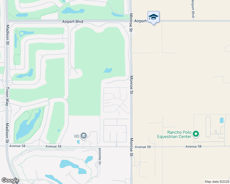 map of restaurants, bars, coffee shops, grocery stores, and more near Via Barranca in La Quinta